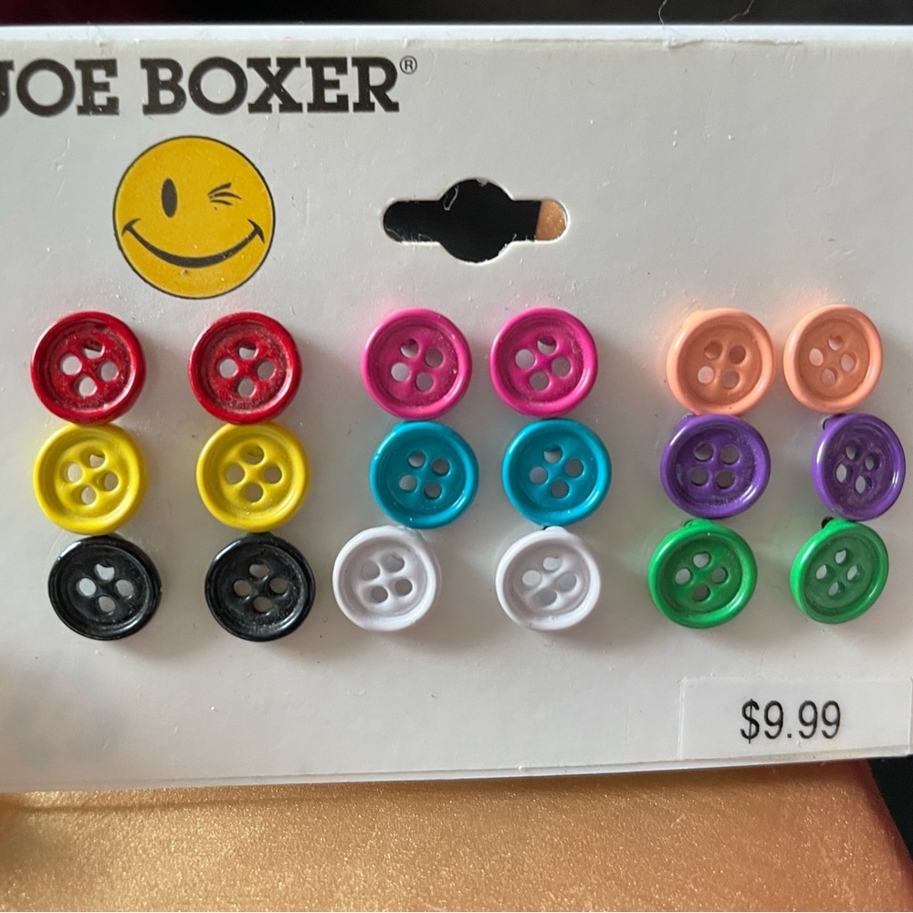 Button Stud Earring Set